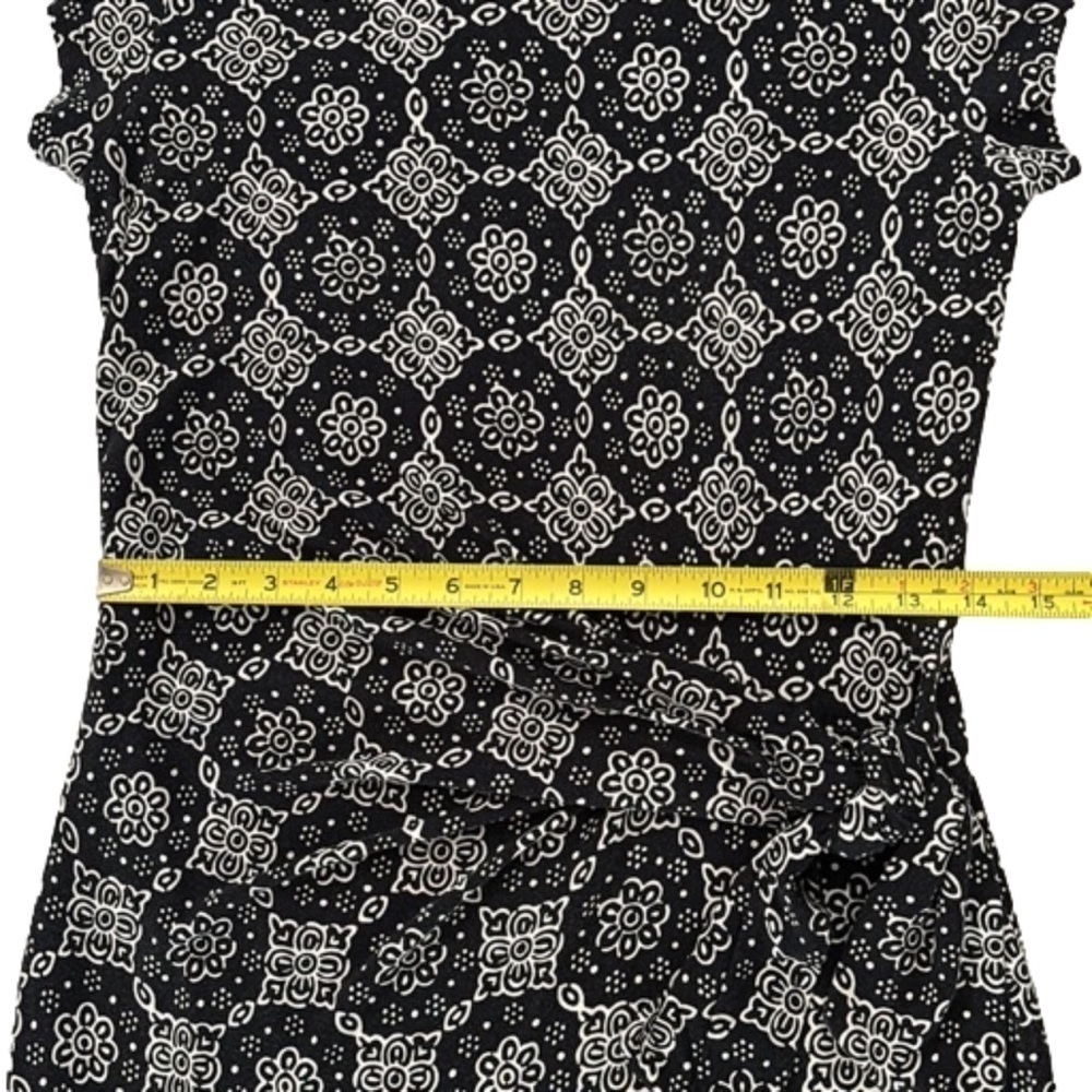 Loft Faux Wrap Dress, Size XS, Black & White Print - Picture 8 of 10